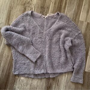 Free People oversized v neck fuzzy sweater